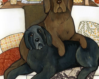 Your Couch, Newfoundland dog wall art print