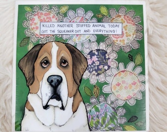 Saint Bernard dog tile