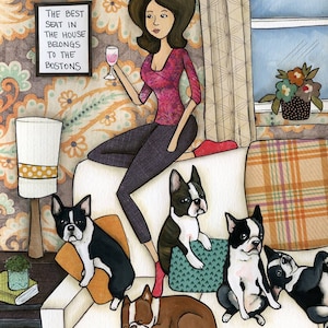 BostonsSeat, Boston Terrier Hund Kunstdruck Geschenke