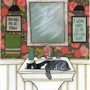 So My Cats Can sleep, cat wall art print