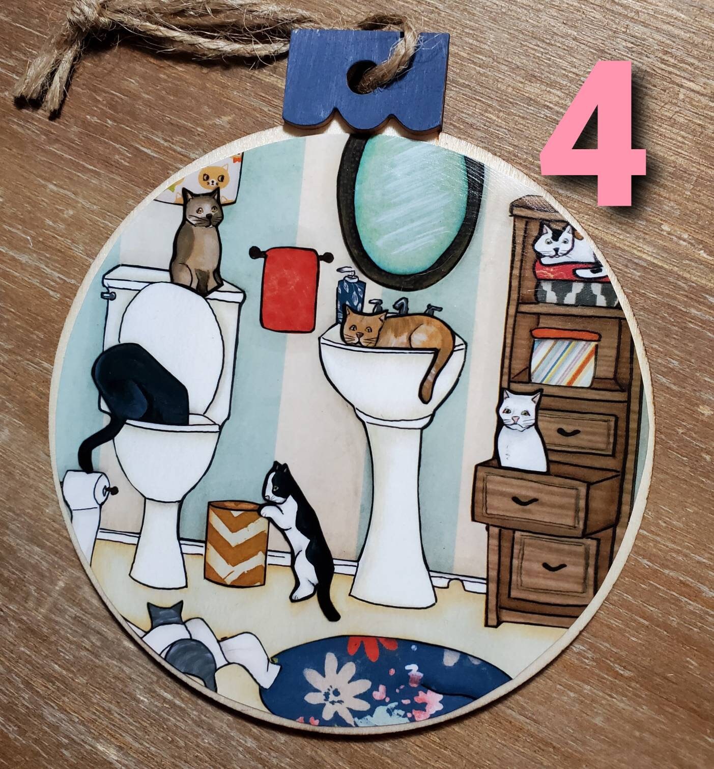 CAT BATHROOM ornaments Etsy