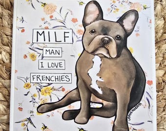Love Frenchies, French Bulldog decorative coaster tile