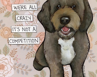 Competition, Doodle dog wall art print gifts