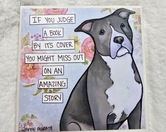 Amazing Story, Pitbull dog decorative coaster tile