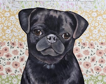 Pugs Are Proof, Black pug dog wall art print