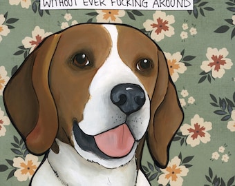 Often Find Out, Beagle dog wall art prints. Great gifts for beagle dog lovers.