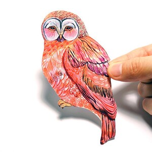 Butterfly Owl bird sticker 100% waterproof vinyl label.