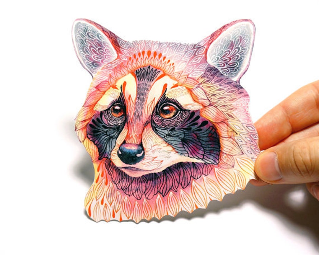Raccoon Wild Animal Sticker 100% Waterproof Vinyl Label. - Etsy