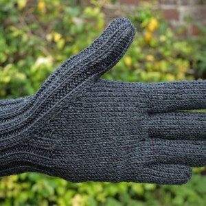 Men's merino wool gloves choice of colour black grey gray navy blue brown image 1