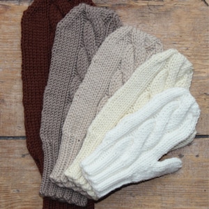 Knitting pattern for easy cabled mittens - toddler to adult sizes