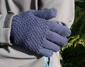 Men's merino wool gloves - choice of colour - black - grey - gray - navy blue - brown