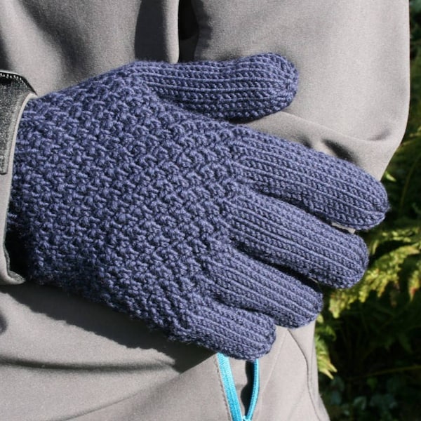 Gants homme en laine mérinos - couleur au choix - noir - gris - gris - bleu marine - marron