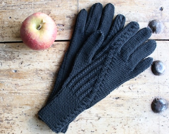 Merino Wolle Handschuhe - Schwarz