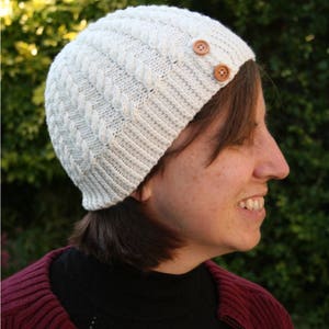 Knitting pattern for cabled beanie hat - intermediate knitting