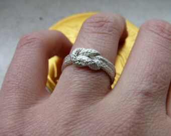 rope ring "figure of eight knot", silver