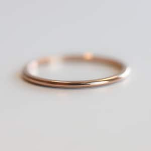 1 mm Standard Weight Standard Fit Half Round Band | Solid 14K Gold Half Round Band | Stacking Ring | Stackable Ring