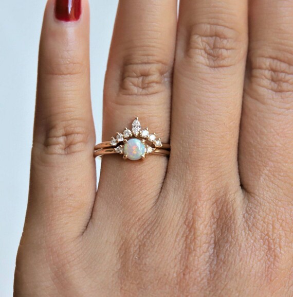 Opal dainty ring discount