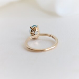 Fleur de Lis 1 ct Oval Aquamarine Solitaire Ring Solid 14K Gold Aquamarine Ring Oval Aquamarine Engagement Ring image 4