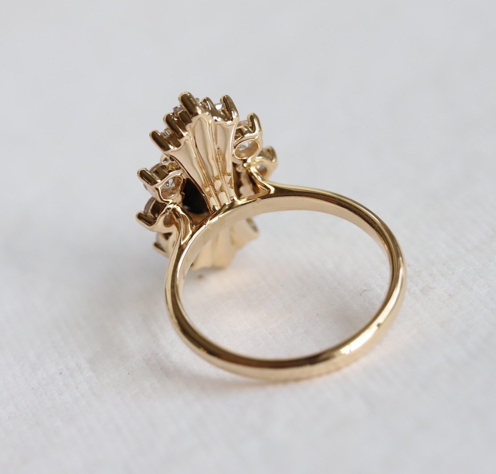 Decora | Oval Black Diamond Halo Ring: Vintage Inspired Engagement - Etsy