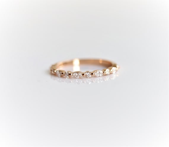 LUCIE 11 stone 3 8 Ct. Tw. Floating Diamond Wedding Ring 14K