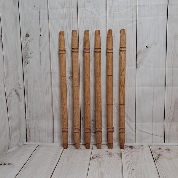 Set of 6 Unfinished Raw Wood Spindles | Wood Turnings