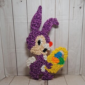 Vintage Easter Bunny Melted Plastic Popcorn Decoration