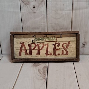 Apples Fall Farmhouse Style Sign 5&quot; x 10.75&quot;. Fall Decor, Fall Wood signs, Fall Farmhouse Decor