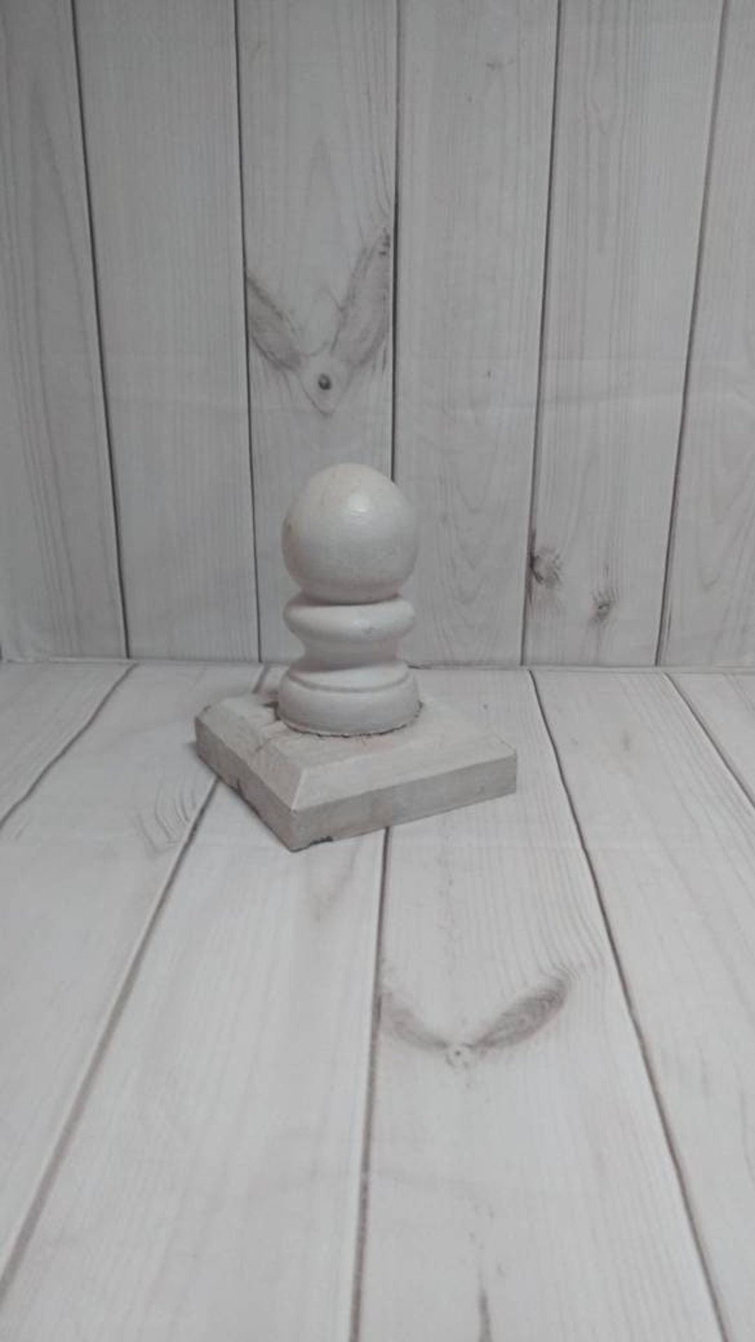 Wood Post Cap / White Ball Knob / Architectural Salvage Etsy