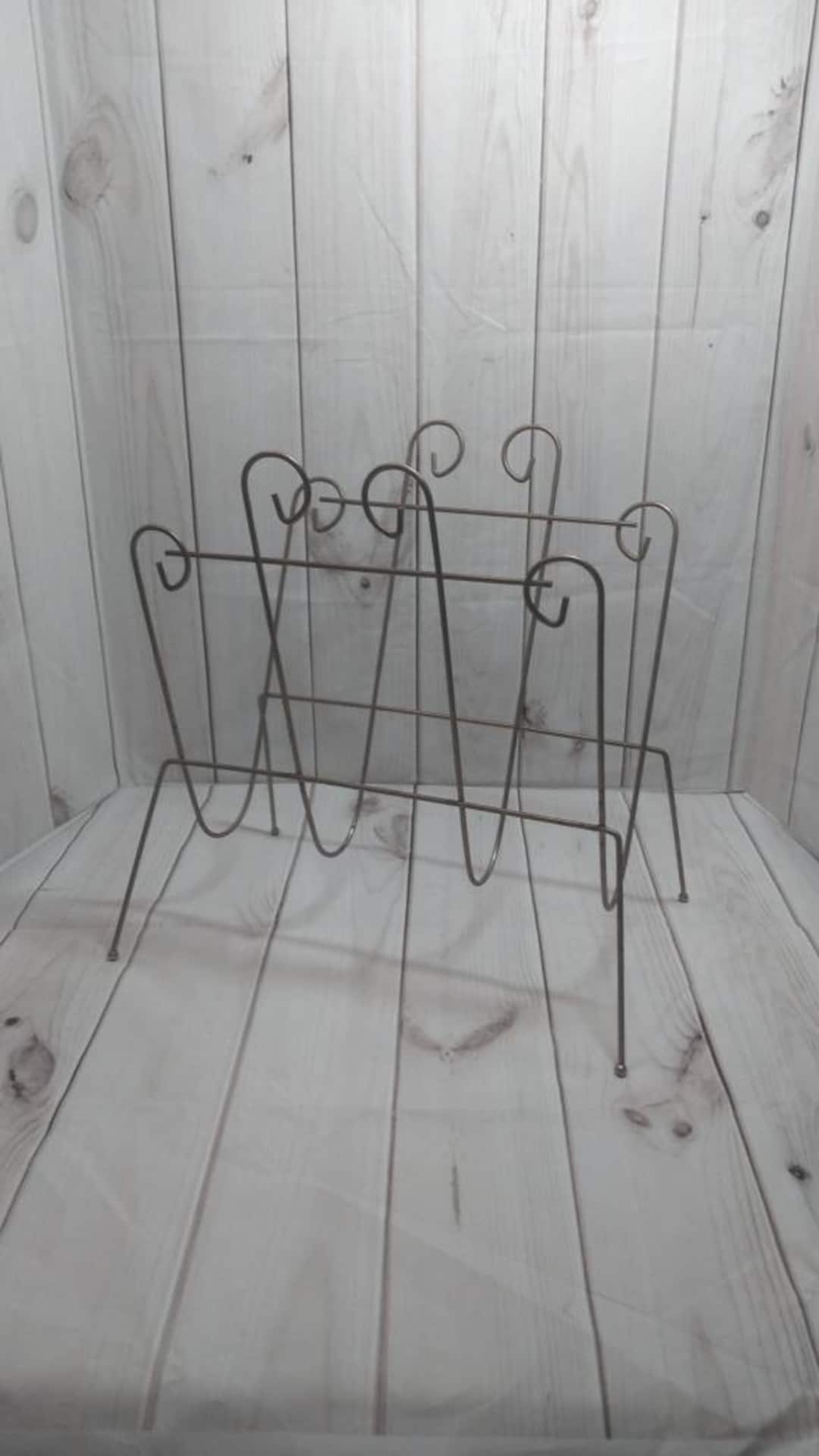 Vintage Gold Metal Magazine Rack / Magazine Holder Etsy