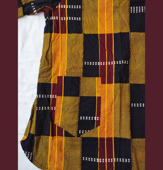 Vintage Kente Shirt 90s African Fabric Women's Ke… - image 4