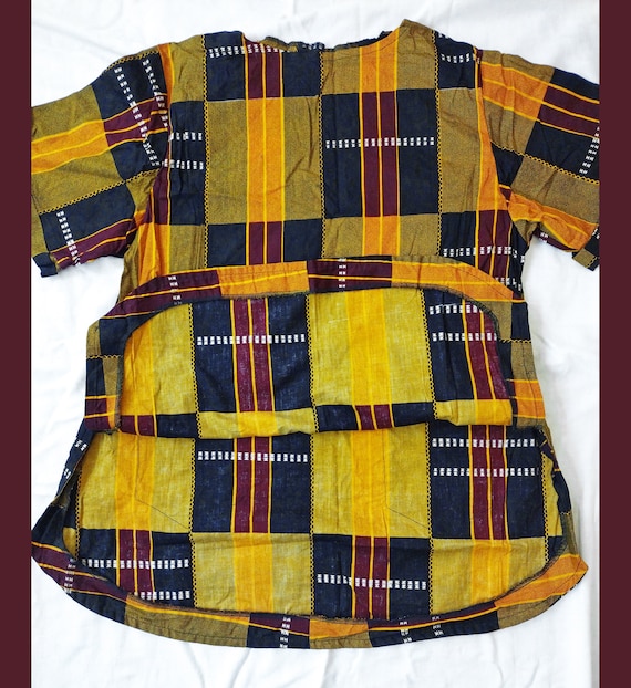 Vintage Kente Shirt 90s African Fabric Women's Ke… - image 8