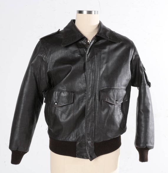 A2 Er Leather Jacket Sz 40 Aviator Made Korea Flight Fleece Lining Vintage Army Air Force Coat For Cold Weather Easy Rider