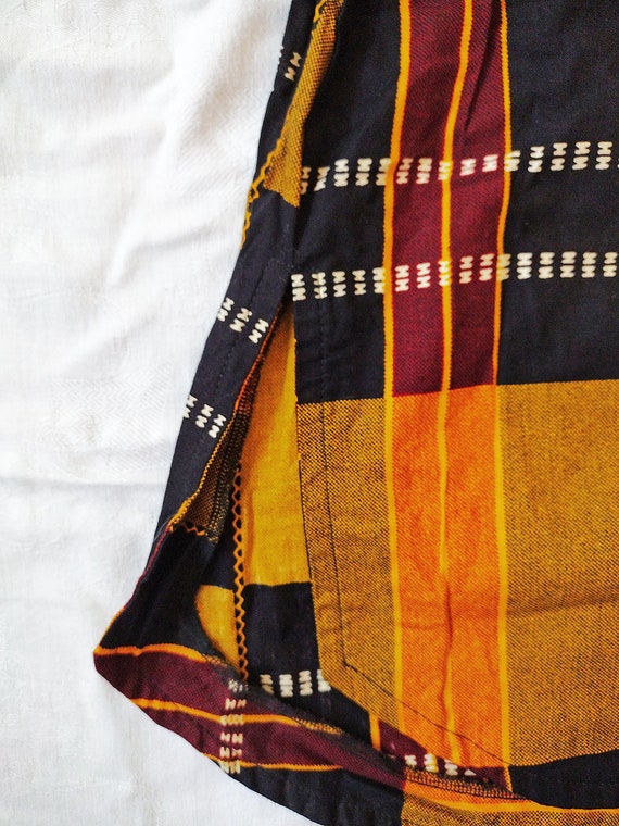 Vintage Kente Shirt 90s African Fabric Women's Ke… - image 6