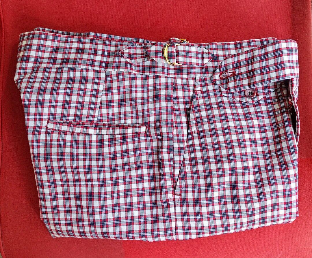 Vintage Men's Pants Golf Pants Plaid 70s Leisure Pants Hubbard