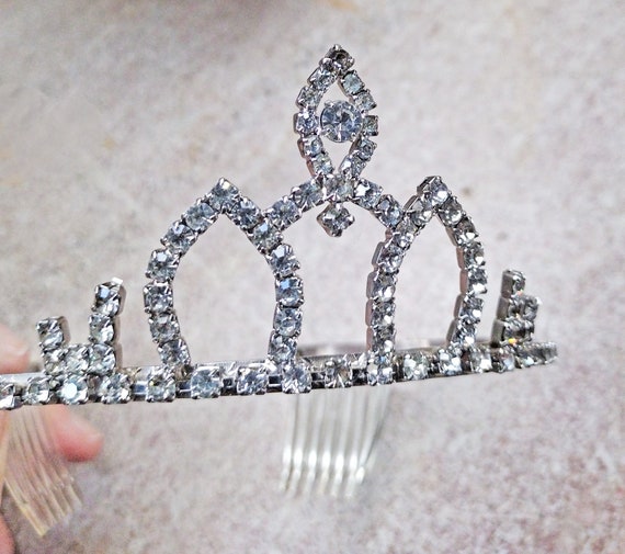 Vintage Tierra Rhinestone Crown Jeweled Tiara Adult Tierra  display picture 1