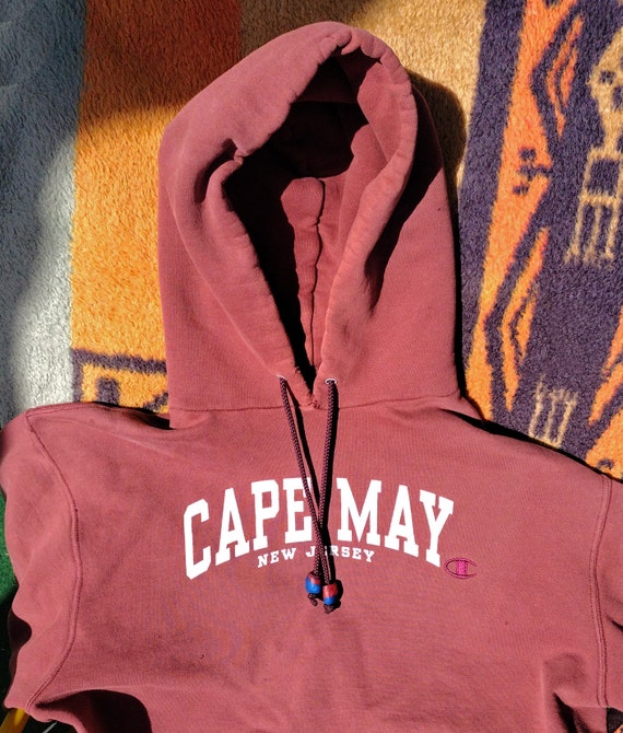Vintage Champion Hoodie Cape May NJ Distressed Hoodie Faded - Etsy