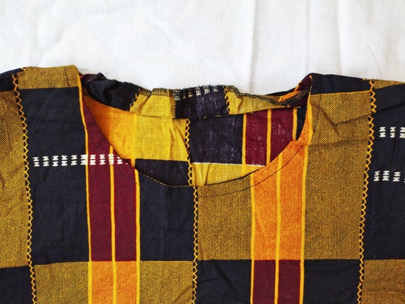 Vintage Kente Shirt 90s African Fabric Women's Ke… - image 3