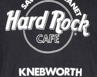 Vintage Hard Rock Cafe England Knebworth UK 90's Collectors Concert Black T Shirt XL Jimmy Page Pink Floyd Elton Genesis Paul McCartney Rock