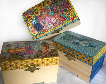 Custom Hand painted cat and dog trinket box 3 designs Wizard Dog Sausage Hot Dog Florist Cat