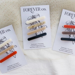 Bar Hair Clip sets/ Glitter Resin Alligator Clips/ Fancy Barrette/ Non-Slip/ Birthday gift