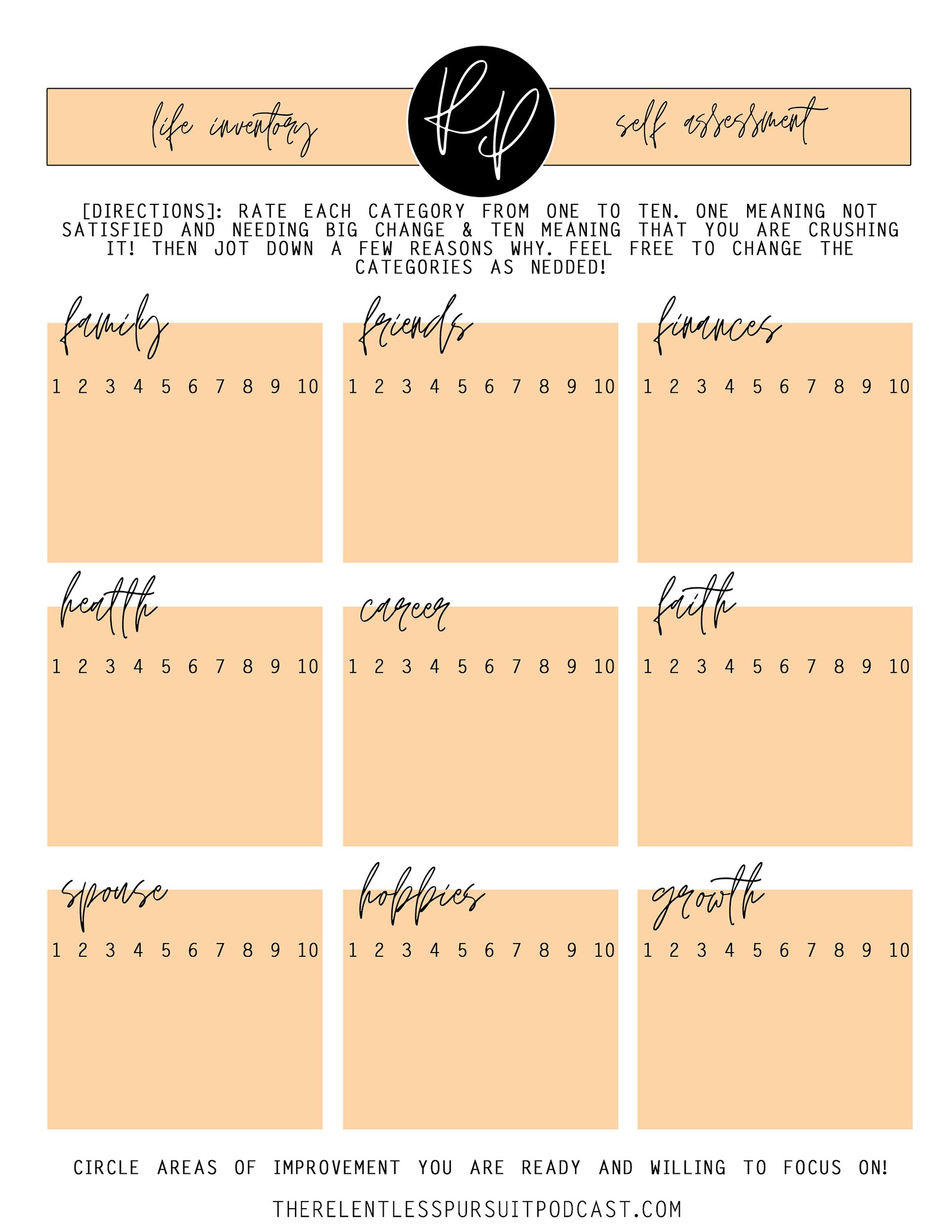 Life Inventory Worksheet Selfreflectionyearinreviewnew Etsy
