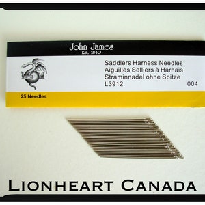 6 of Each Size John James Blunt End Harness Needles, 24 Total 