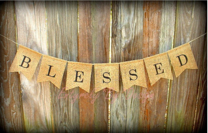 Thanksgiving Banner Photo Prop Fall Decor Thanksgiving Decor BLESSED Banner Rustic Burlap Banner Christmas Banner Holiday Banner