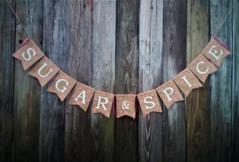 Sugar Spice Baby Shower Banner Burlap Banner Baby Girl Etsy