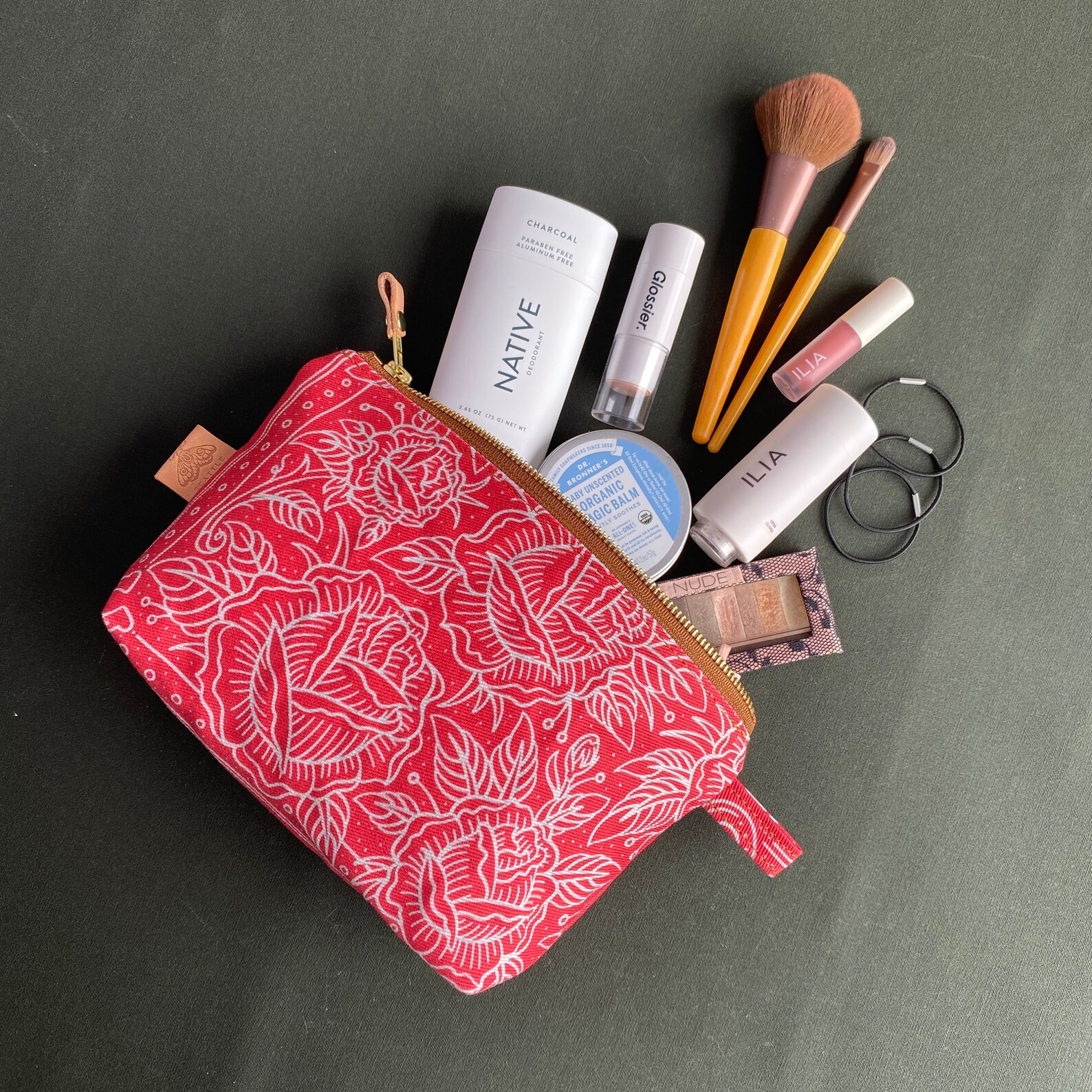 Lucky Rose Canvas Organizer Toiletries bag Makeup bag 2 | Etsy