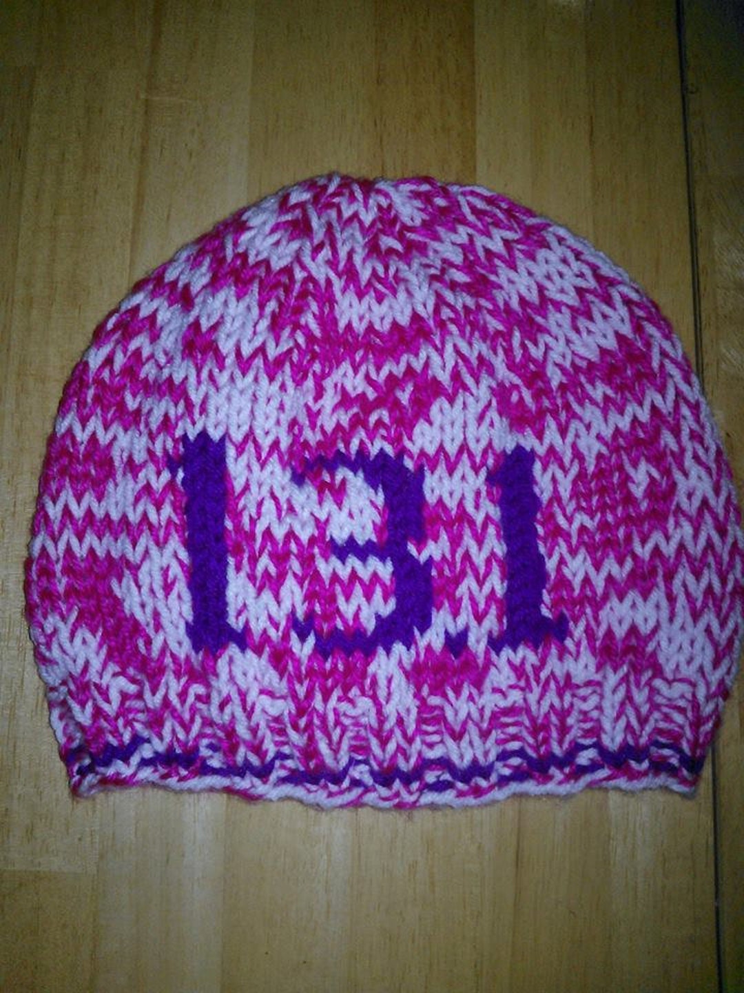 Pink and White Hat With a Purple 13.1 Etsy