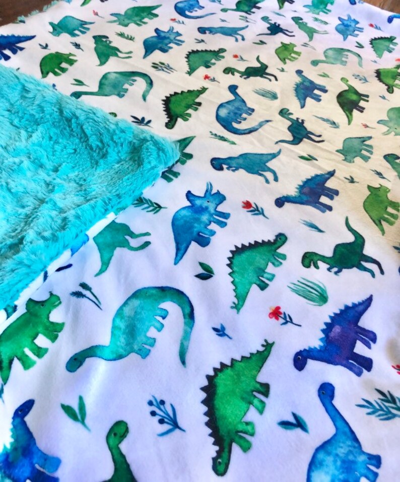 Dinosaur Blanket Minky Baby Blanket Dinosaur Baby Blanket Etsy