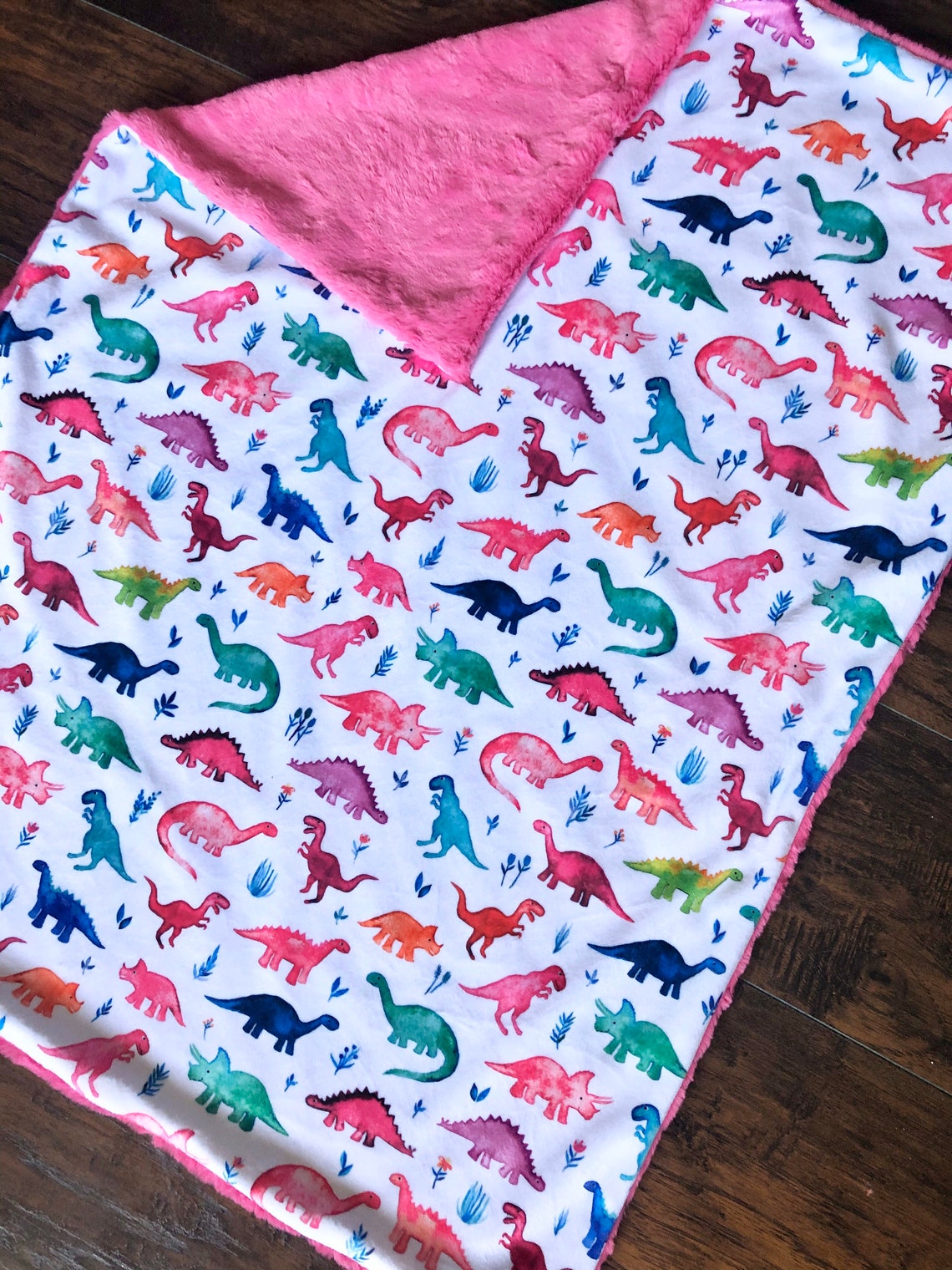 Dinosaur Blanket Minky Baby Blanket Dinosaur Baby Blanket Etsy