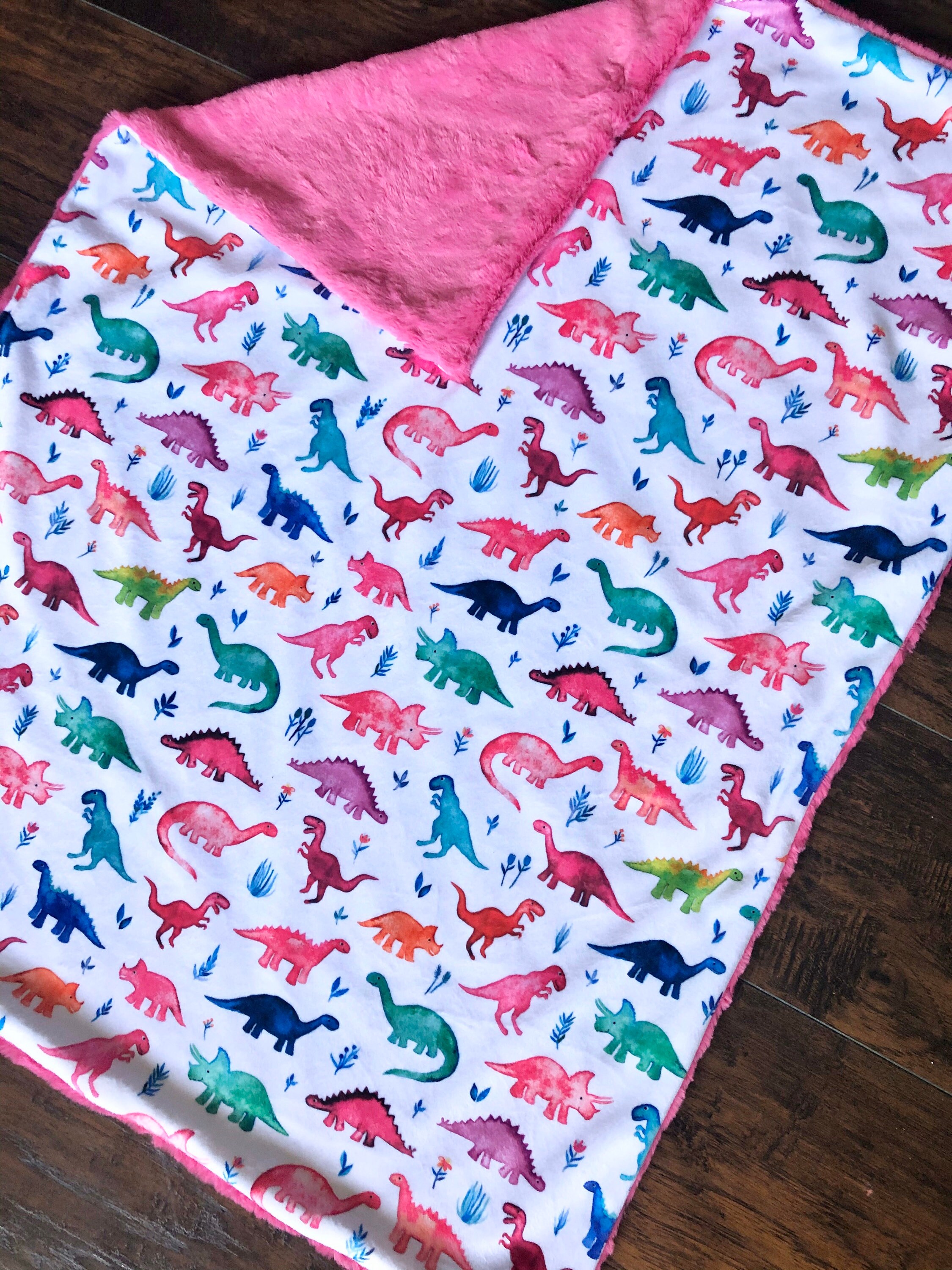 Dinosaur Blanket Minky Baby Blanket Dinosaur Baby Blanket Etsy