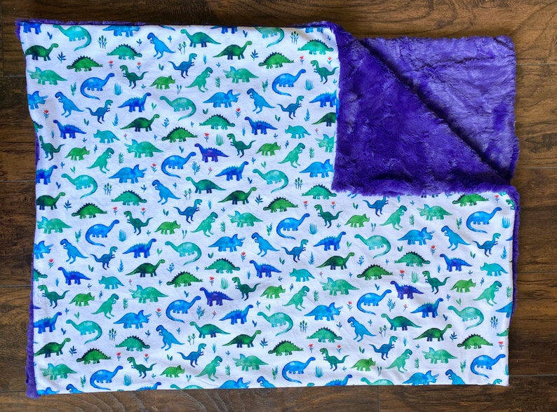 Dinosaur Blanket Minky Baby Blanket Dinosaur Baby Blanket Etsy